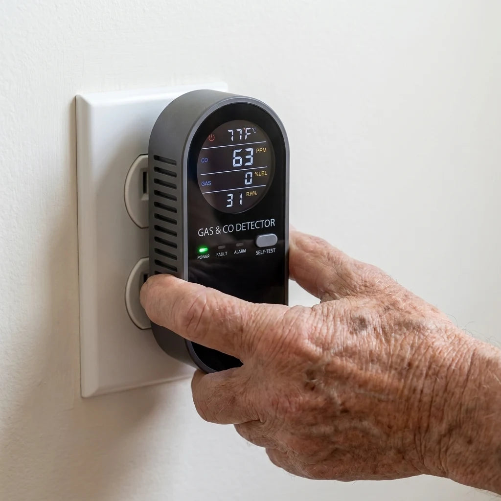 Hand plugging Birch into wall outlet