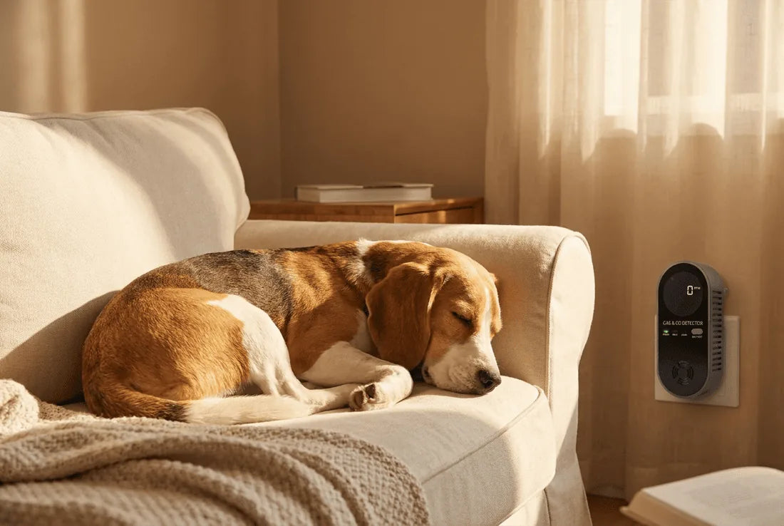 Pet Protector watching dog at home